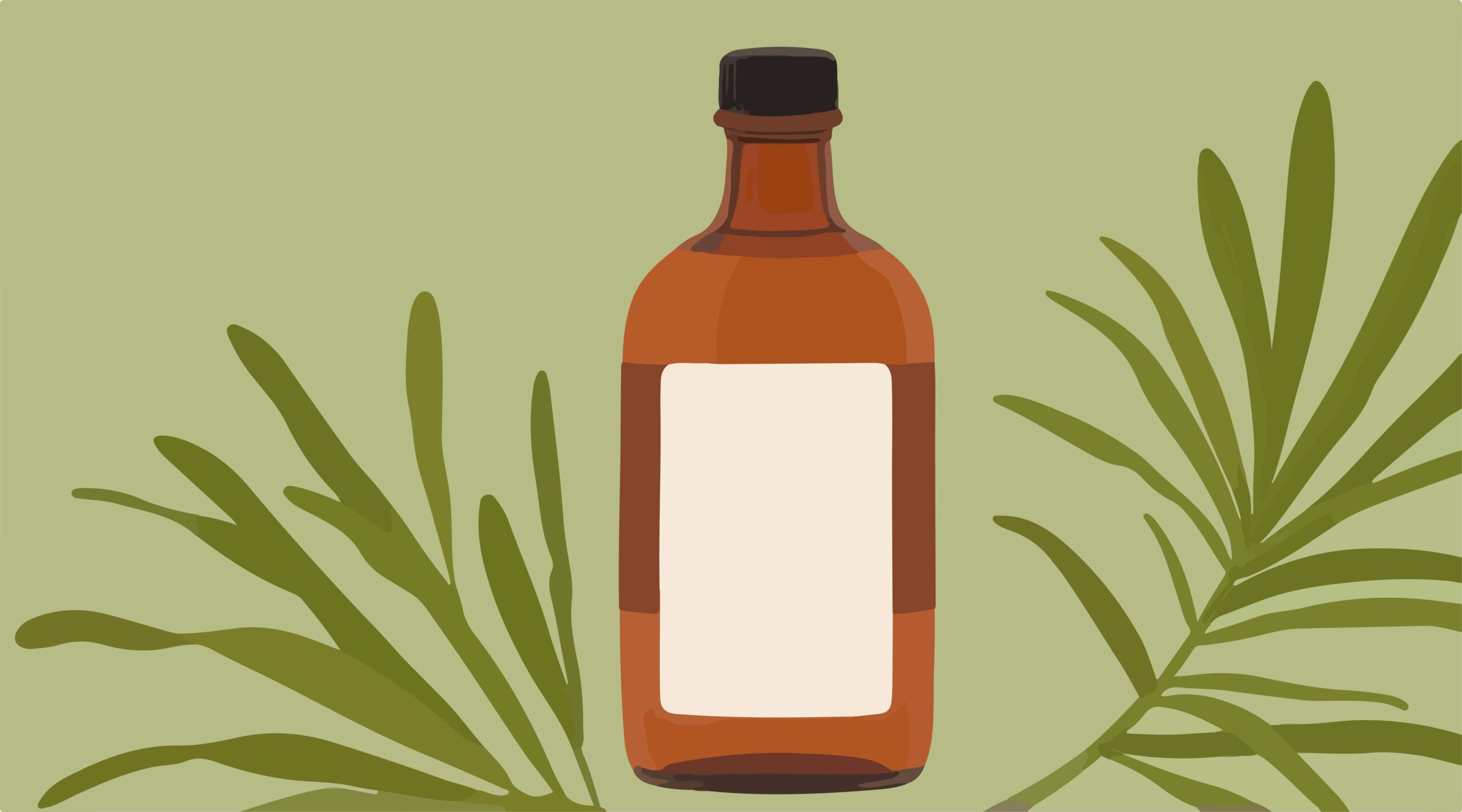 natural oil and leaves illustration